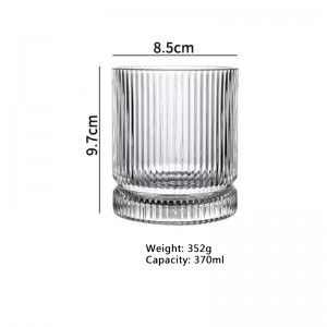 Japanese vertical striped glass household juice cup coffee mug cocktail ice beer whiskey cups