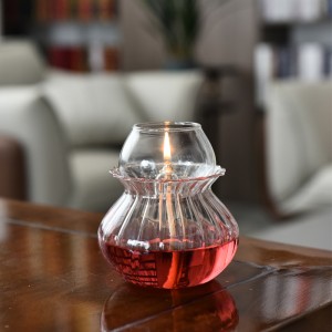 Creative transparent handmade glass candlestick retro decorative home furnishings retro oil lamp smokeless kerosene lamp