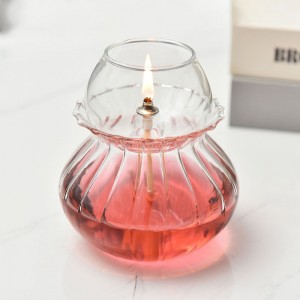 Creative transparent handmade glass candlestick retro decorative home furnishings retro oil lamp smokeless kerosene lamp