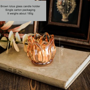 Romantic retro transparent tulip glass candlestick table candle decoration