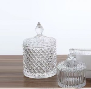 Clear Candle Jar Crystal Soy Wax Scented Thick Glass Candle Jar For Candle Making