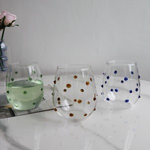 Nordic color three-dimensional spot glass creative household heat-resistant milk cup