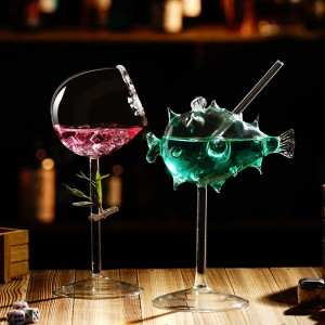 Creative Fugu glass cocktail glass
