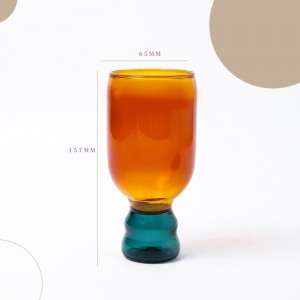 Creative cute contrast color high borosilicate glass high temperature water cup home dessert cup