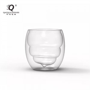 Funny shit shaped high borosilicate glass transparent double wall coffee cup water mug without handle