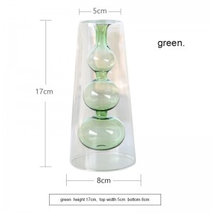 Nordic simple double stained glass vase creative tabletop decoration hydroponic flower device