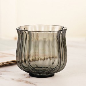 Wholesale heat resistant stripe cup creative Japanese high borosilicate glass cup