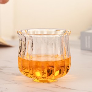 Wholesale heat resistant stripe cup creative Japanese high borosilicate glass cup