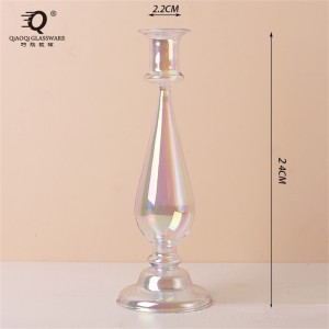Factory produces creative laser color glass candlestick glass vase restaurant table decoration