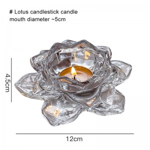 Transparent crystal glass lotus candle holder romantic home accessories