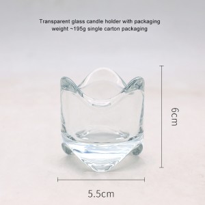 Japanese wave curved edge glass candle holder simple romantic tabletop decoration candle cup decoration