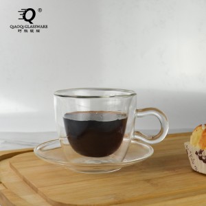 Double glass with handle heat-resistant water cup milk coffee cup home tea cup