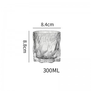 Simple ice grain glass water cup clear frosted juice drink cup for home use