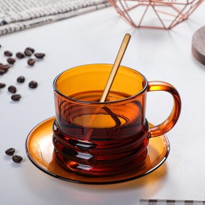 New thickened colored glass coffee cup high borosilicate Pyrex tea cup household water cup