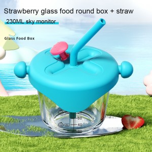 Simple baby special complementary food bowl wholesale household glass fresh-keeping bowl with straw