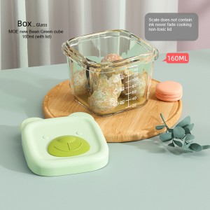 Simple baby special complementary food bowl wholesale household glass fresh-keeping bowl with straw