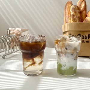 450ml Glass Coffee Tumbler Bubble Tea Glass Cups Reusable Shot Glasses for Kitchen