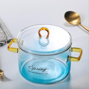 glass kitchen casseroles cookware high borosilicate glass cooking pot with lids heat resistant luxury colorful glass casserole