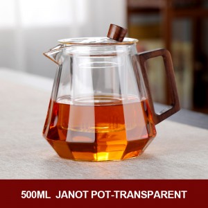 High temperature resistant transparent glass tea set for home flower teapot