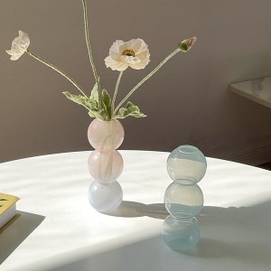Nordic mini glass vase French home table top dry flower decoration