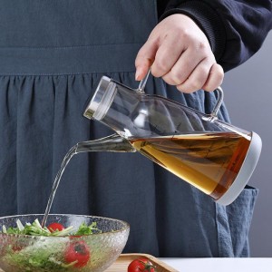Stainless steel cover glass oil pot outdoor household seasoning pot kitchen leakproof soy sauce vinegar bottle