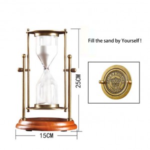 Beautiful new hot wedding favors big 1 2 4 25 48 minutes empty refillable DIY glass metal hourglass sand timer