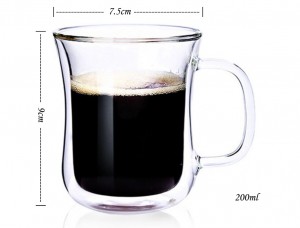 Insulated Double Wall Clear Glass Coffee Latte Tea Cups Coffee Latte Espresso Cappuccino Cups