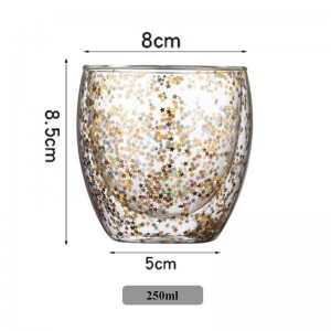 New Bright Starry Sky double layer high borosilicate glass flowing laser star cup