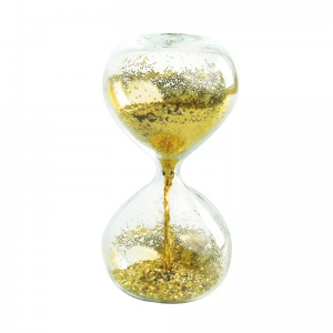 Wholesale ornament gold powder hourglass timer, creative sequin hourglass sand timer