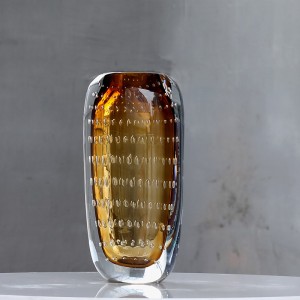 Light luxury thick bottom transparent glass vase new home decoration pieces