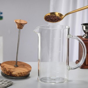 new arrival stainless steel french press coffee maker coffee plunger 600ml 1000ml wood lid premium modern french press