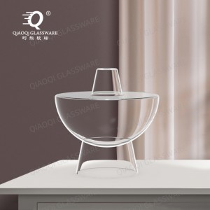 Chinese hot pot shape heat-resistant transparent high borosilicate glass oil lamp