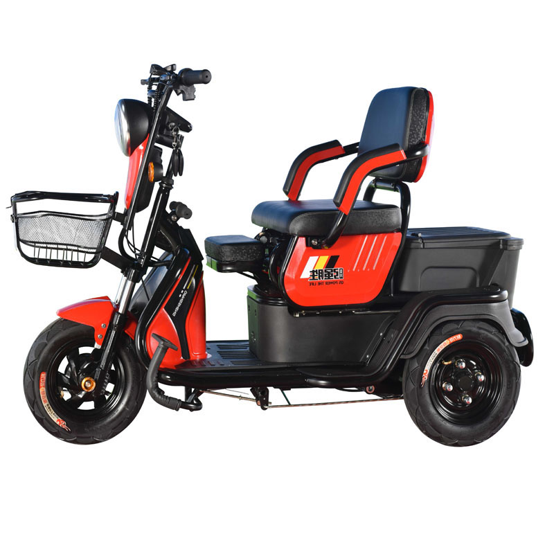 Cheap Red, White and Black Electric Tricycle Scooter for Adults Seats Can Be Folded From 3 to 1 Provided by China Manufacturer