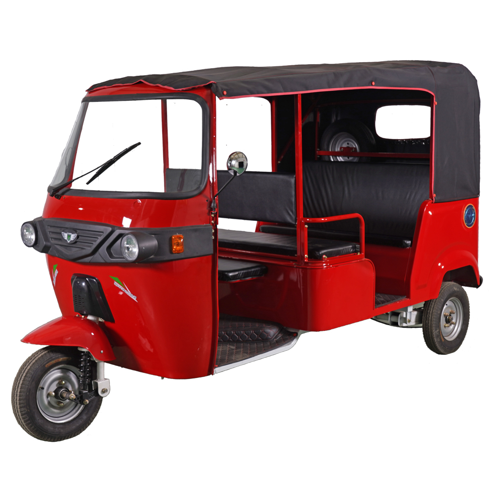 Top selling red passenger electric auto rickshaw tuk tuk tricycle exporter factory price
