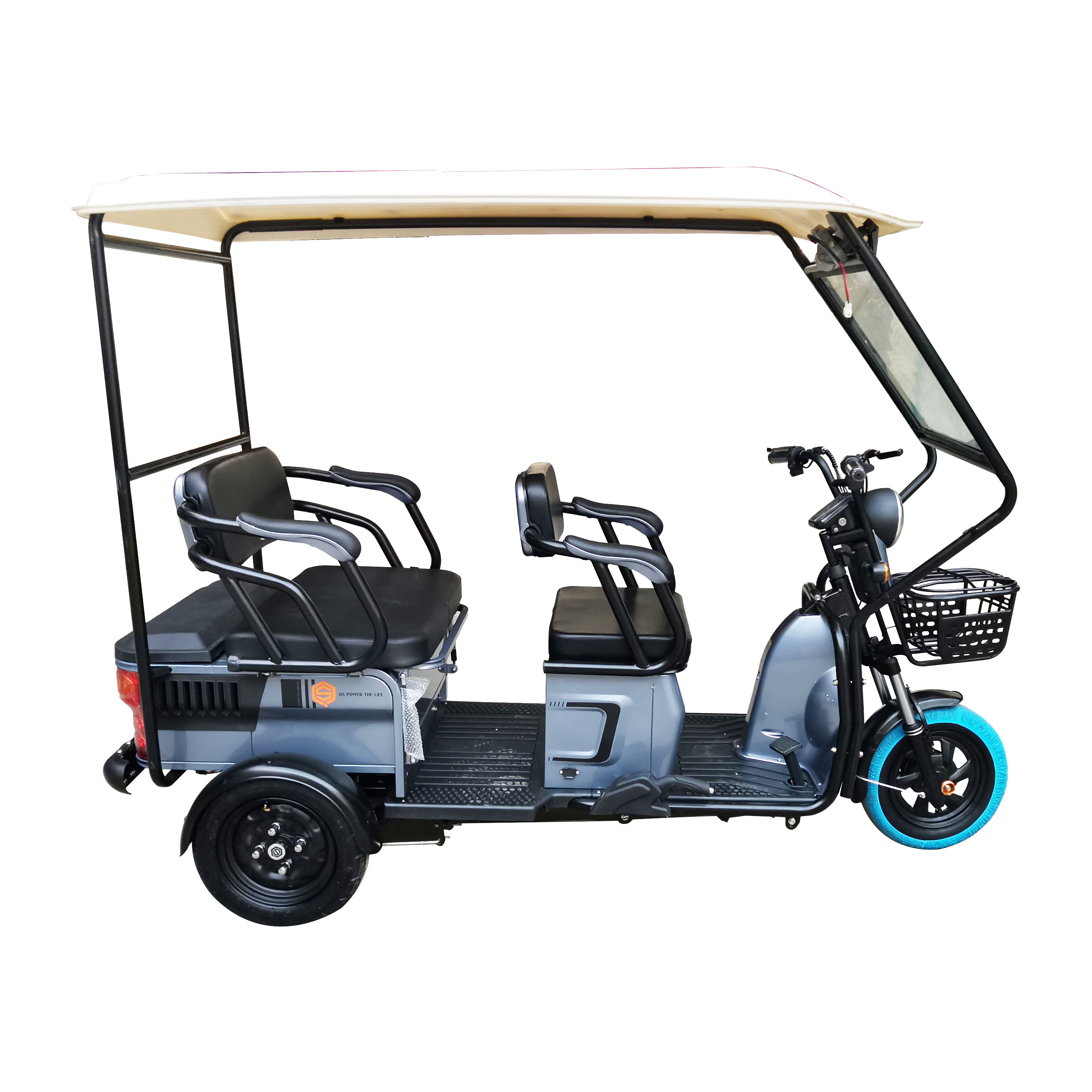 China Wholesale Bajaj Supplier Pricelist - 650 Watt Electric Trike Three-Wheelded Mobility Scooter With Seat for 3 People 3-Wheel 3 Passenger Scooter – Qiangsheng