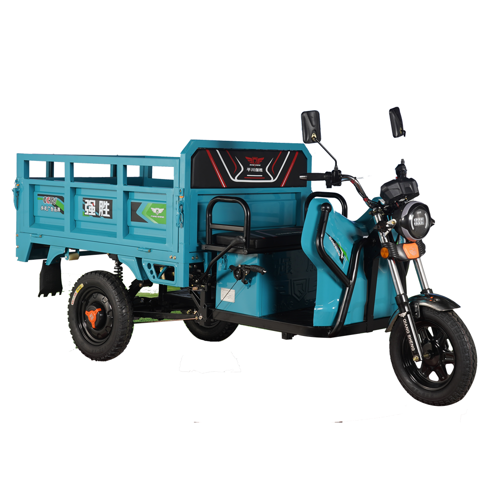 Top China brand QSD electric cargo loader tricycle rickshaw with auto mechanical dumper
