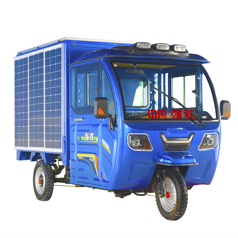 The newest design  solar three wheel electric cargo  ECO friendly auto rickshaw for cargo Hot sale electric tricycle for factory