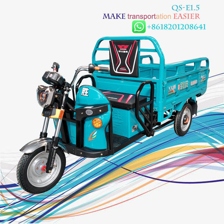 Motorized Cargo Three Wheeler Electric Triciclos Electricos With 1m*1.5m Carriage Box