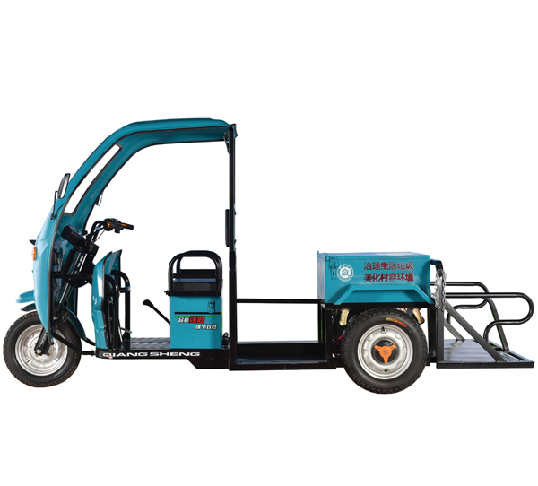 Garbage collection transportation use with three wheel electric truck for cleaning rubbish for deliver dustbin