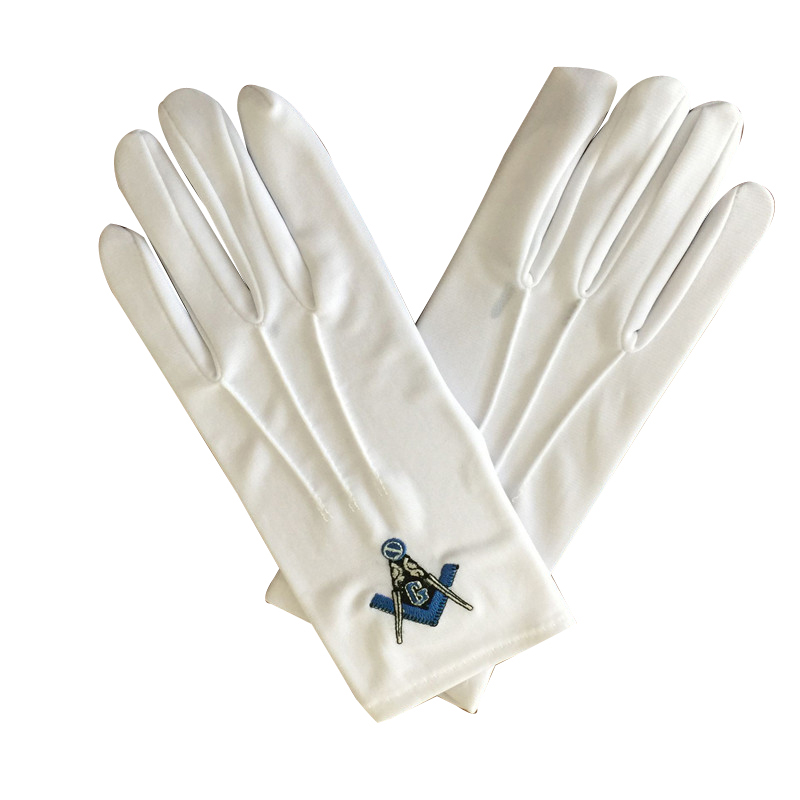 Masonic sword embroidery cotton gloves with button Featured Image