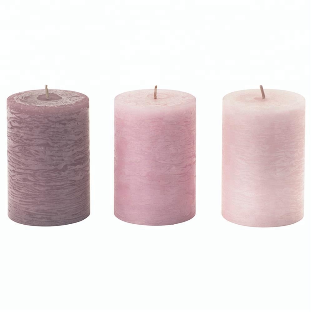 Well-designed Soy Wax Scented Candles - wholesale Home Decoration 7*10cm High Quality Colored Rustic Paraffin Wax Pillar Candles – Quanqi