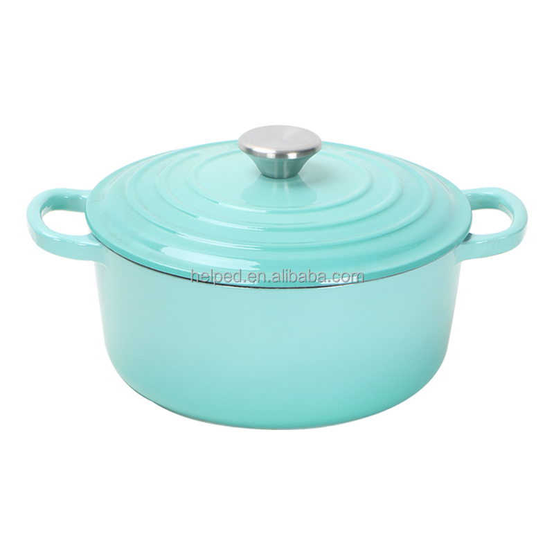 russian cookeare Cast iron blue enamel tableware soup pot stewpan