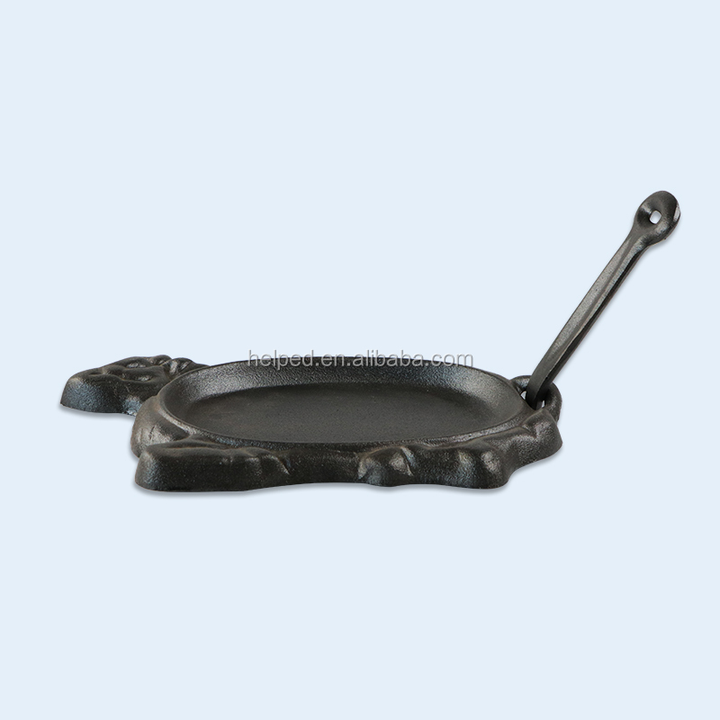 Bottom price Cream Cast Iron Casserole Dish - Cow head cast iron frying roasting pans – Quleno