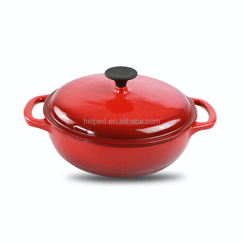 OEM/ODM Supplier Enamel Casserole Pot - 25cm Enamel cast iron cooking oval stewpot for home use – Quleno