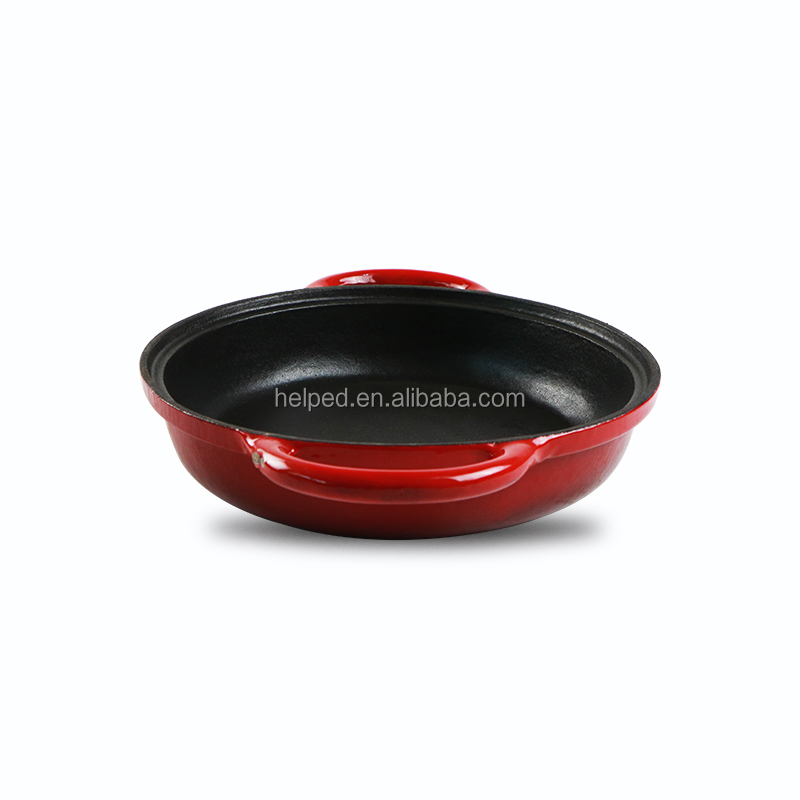 Wholesale Dealers of 24cm Cast Iron Casserole Dish - China red color enamel coated cast iron cooking pot – Quleno