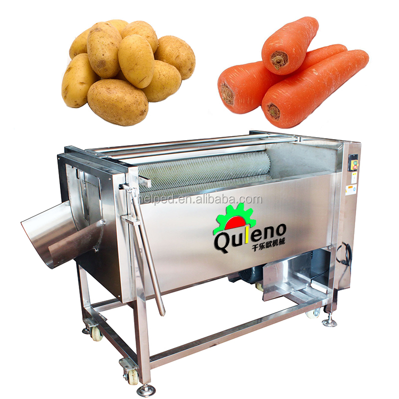Free sample for Bowl Cutter Machine - 2016 Stainless Steel brush type carrot potato washer and peeler machine – Quleno
