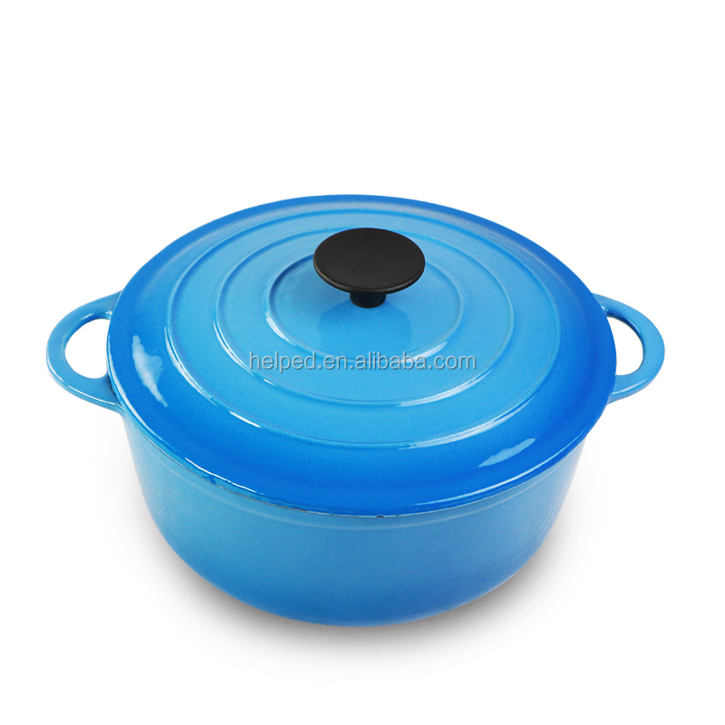 OEM manufacturer Cast Iron Enamel Casserole - 25cm cast iron enamel shadow blue stewpot saucepot – Quleno
