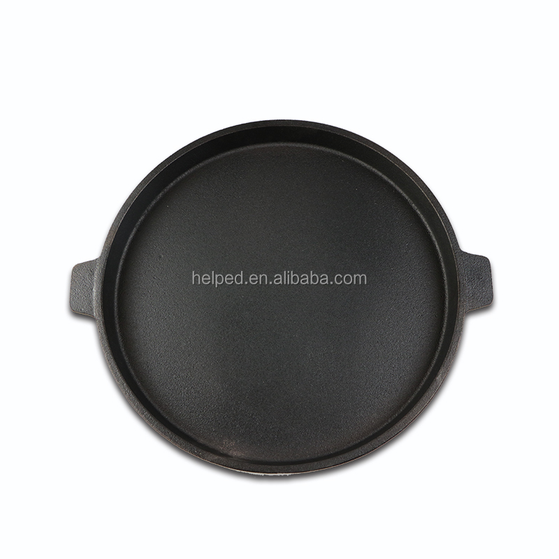 Cast iron round cookware with non-stick coating steak pan