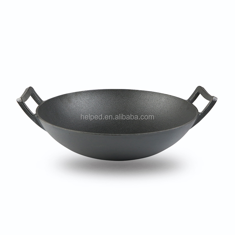 Fast delivery Ayesha Curry Cast Iron Dutch Oven - Cast iron cookware manufacturer wok pan/ grill wok/ cast iron wok – Quleno