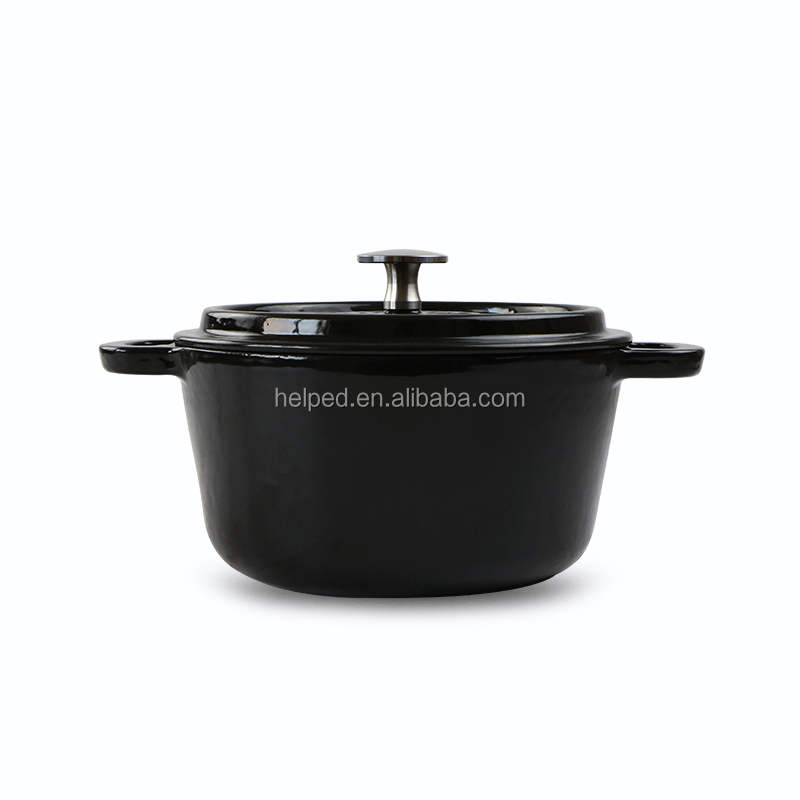 Factory wholesale Iron Casserole Pot - kitchen appliance black enamel painting saucepots and pans for cookware – Quleno